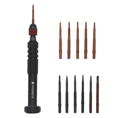 Aluminum alloy handle screwdriver, mobile phone repair and disassembly tool, one-word triangle five-star cross bit set recommended