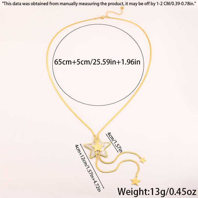 Star Classic Style Titanium Steel Y-Necklace Plating Lobster Trigger Clasp Closure display picture 5