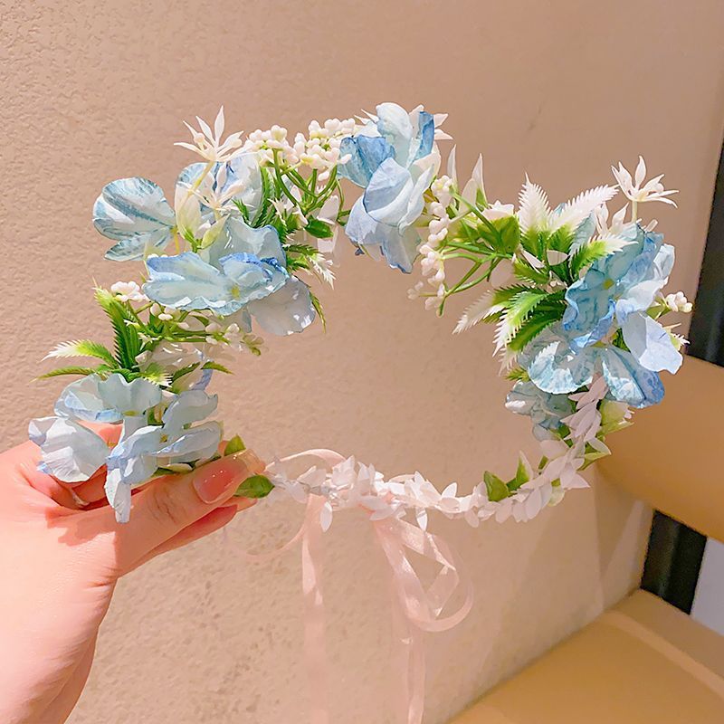 Guirnaldas de flores para niños princesa sen cabello bandas de cabello vestido de flores de boda flores de cabello para niñas de alto valor facial bandas de cabello adornamientos