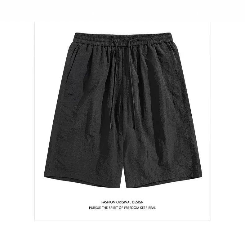 2025 новые летние повседневные шорты для мужчин, модный бренд, ледяной шелк, дышащие, быстросохнущие, тонкие, свободные, для уличного спорта и бега