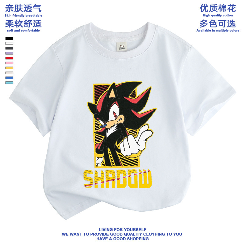 Sonic Mouse Sonic Super Sonic Tarrsnak Hedgehog Boys and Girls Children Summer Short-sleeved T-shirt
