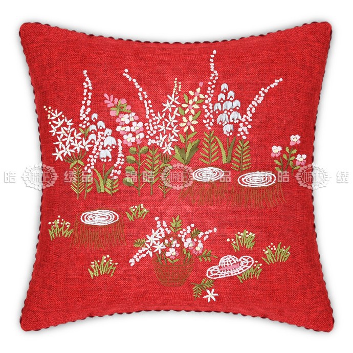 Jinhao bordado fábrica al por mayor hecho a mano bordado Cruz puntada DIY cinta bordado cojín almohada Guangzhou 04