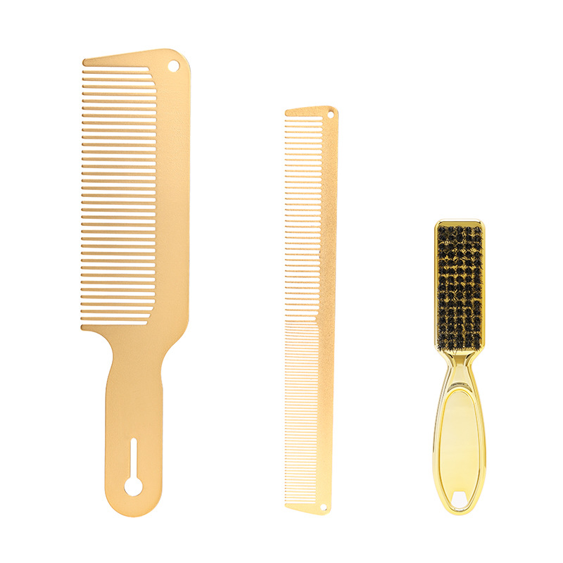 Amazon Acero inoxidable corte de pelo peine corte de pelo chapado en oro barba cepillo fino peine plano CORTE DE Apple peine