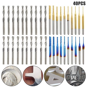 [跨境热销钨钢蓝色玉米铣刀纳米蓝纳米蓝PCB铣刀0.8-3.175mm]