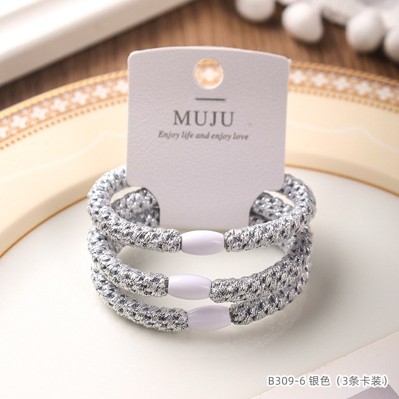 [Carga de tarjeta] sensación de alto nivel coreano de cabello de código de barras de moda de alta elasticidad de cabello anillo de cabello correa de cola de caballo