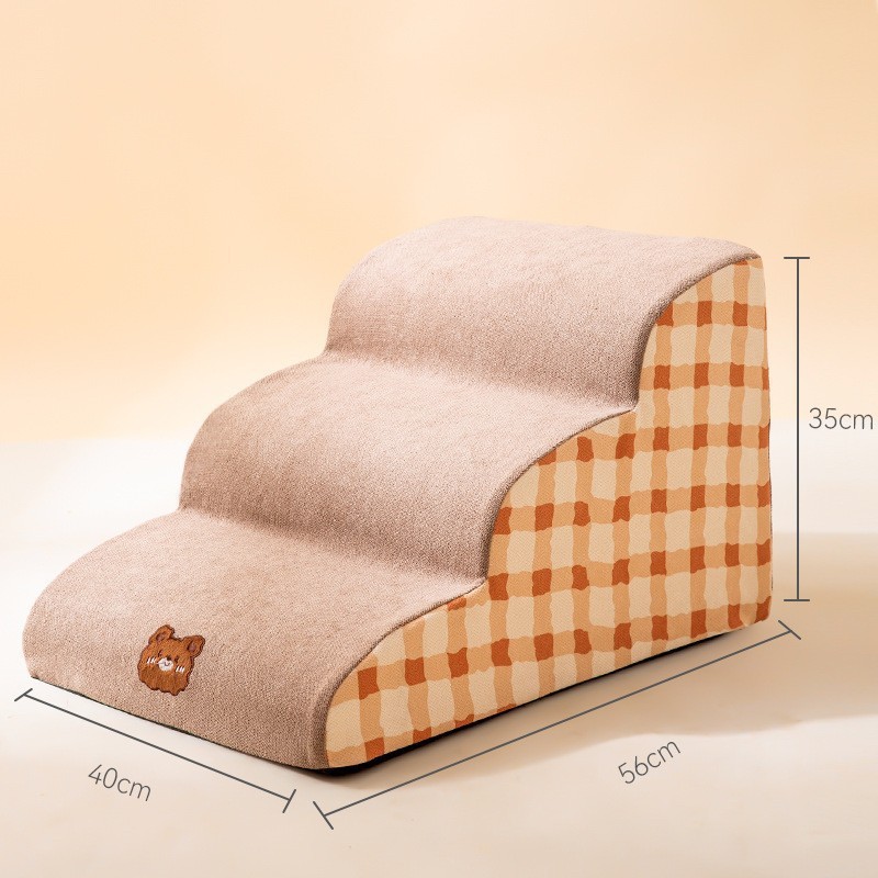 Perro de estilo coreano extraíble y lavable de tres capas engrosada clásico Plaid lavable libre impermeable escaleras para mascotas perro anciano sofá