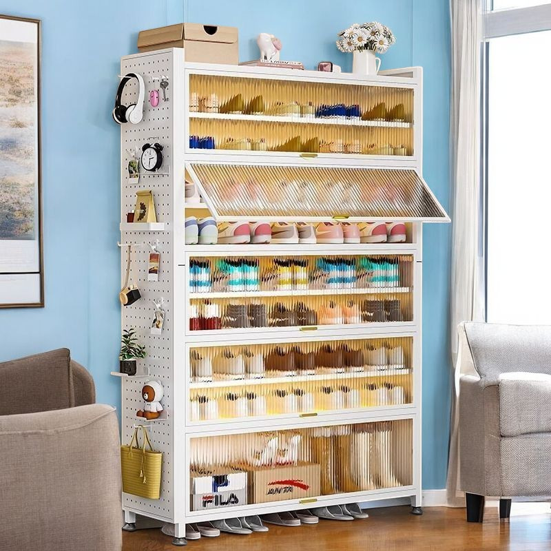 加厚家用钢制鞋架卧室玄关鞋柜落地式储物架客厅走廊多层防尘架