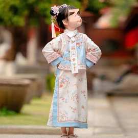 新款女童清朝春秋儿童格格服清朝贵妃宫廷风古装超仙旗袍公主裙