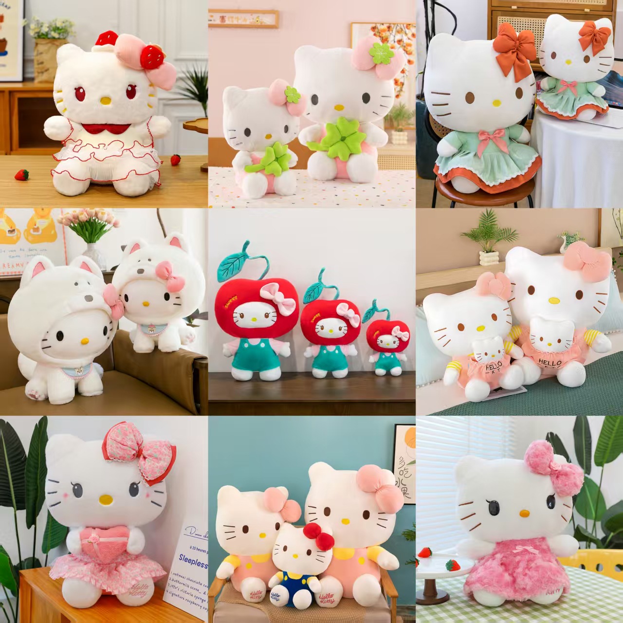 New Kt Cat Series Plush Toy Hello Kitty Doll Rag Doll Children's Sleeping Pillow Wholesale