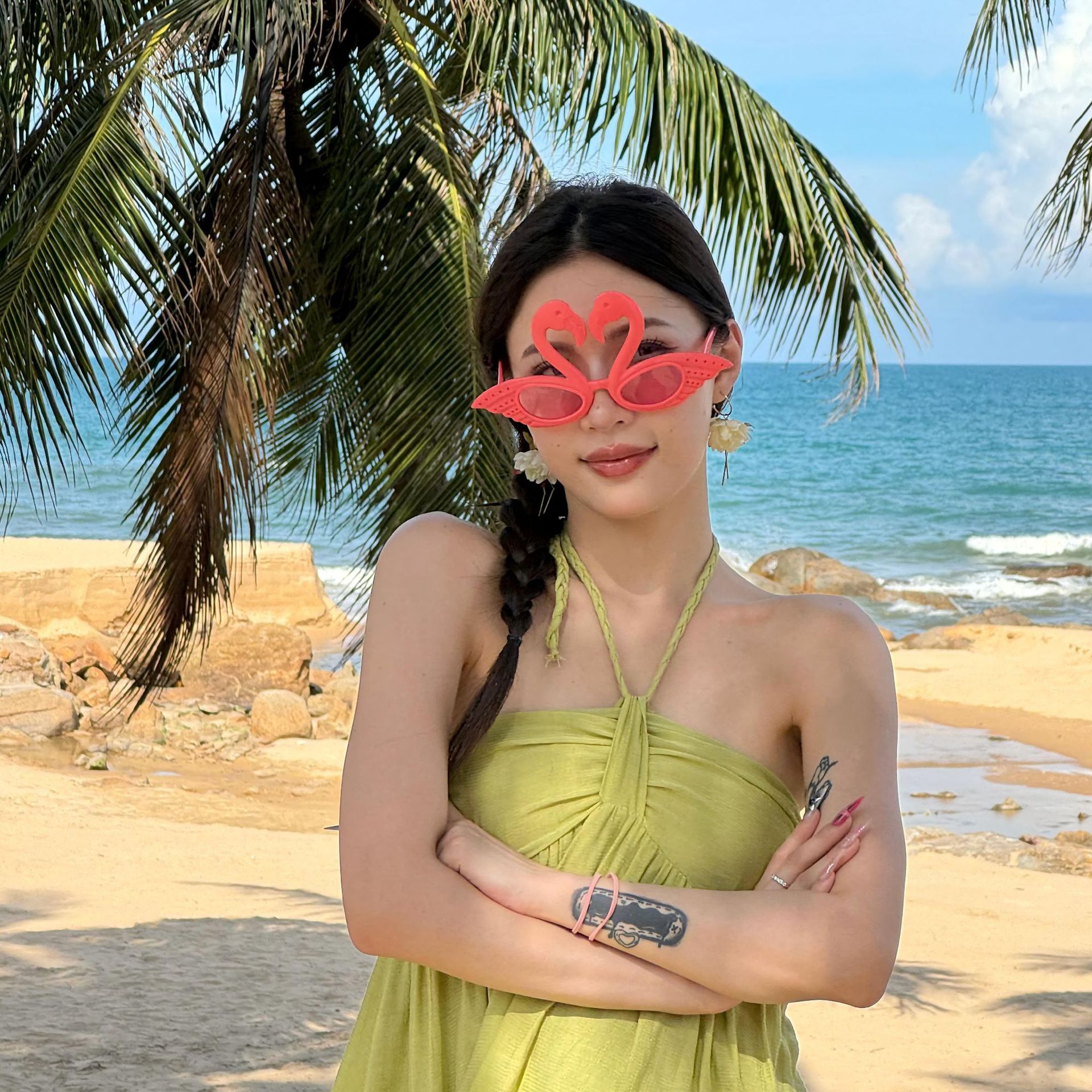 Gafas de Sol de Fiesta Hawaiana con Diseño de Flamenco ABS Decorativo para Playa image 31