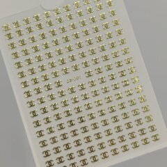 镭射小香风美甲贴纸平面背胶爆闪轻奢潮牌logo美甲贴纸饰品 CB款