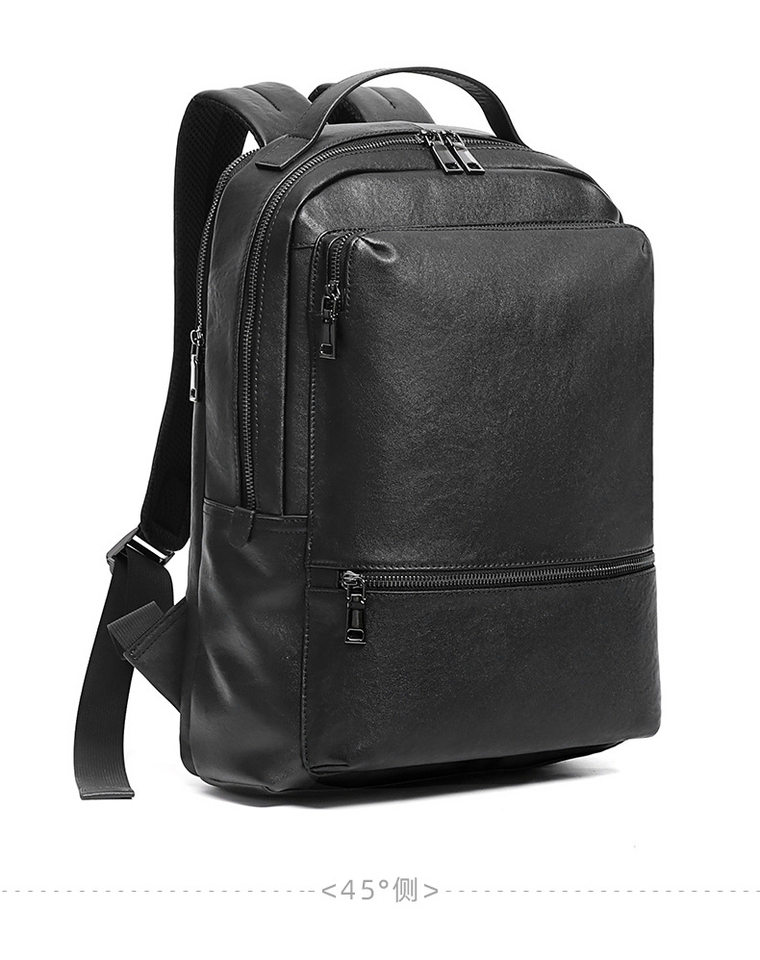 Ba lô da bò lớp đầu nam 15.6 inch công sở, ba lô laptop du lịch 32×12×42 cm — Màu đen chi tiết 14