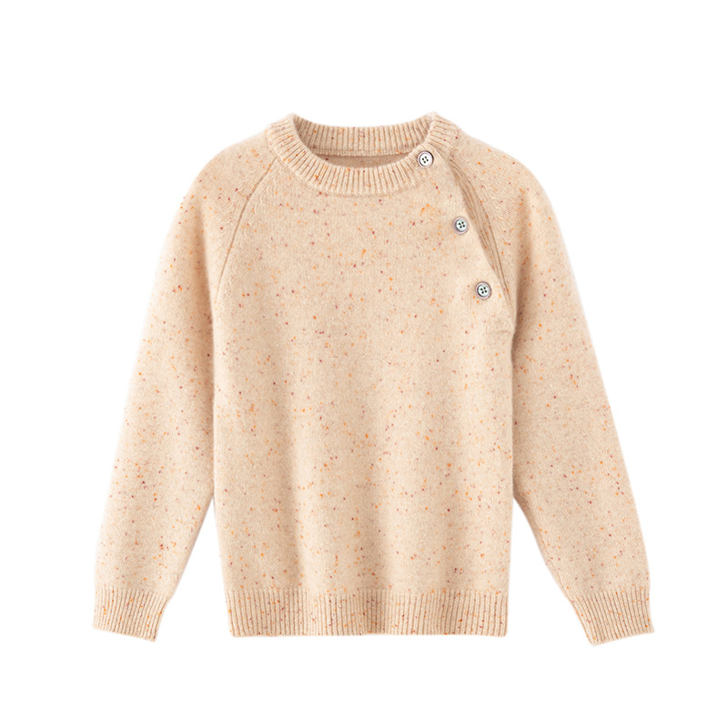 Children's cashmere warm solid color woolen knitted sweater for boys