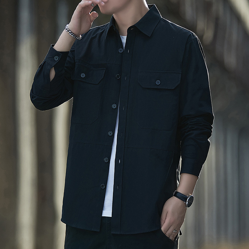 Encuentre camisas personalizadas de fábrica para hombres, primavera y verano, retro americano, negocios, ocio, algodón, sentido de alta gama, estilo de Hong Kong