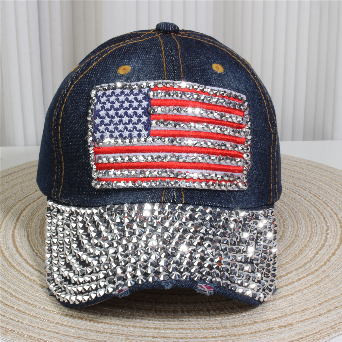 147g Weight Baseball Cap Hats Type Daily, Street Occasion Denim Material Letter, Usa, Butterfly Pattern All Seasons Season Unisex Gender Simple Style, Classic Style Style Curved Eaves Rim Unisex Simple Style Classic Style Letter Usa Butterfly Curved Eaves Baseball Cap 1