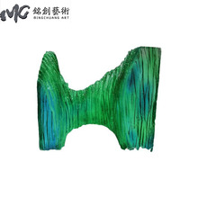 酒店样板房透明树脂雕塑摆件别墅售楼处软装饰工艺品摆设镂空山峰