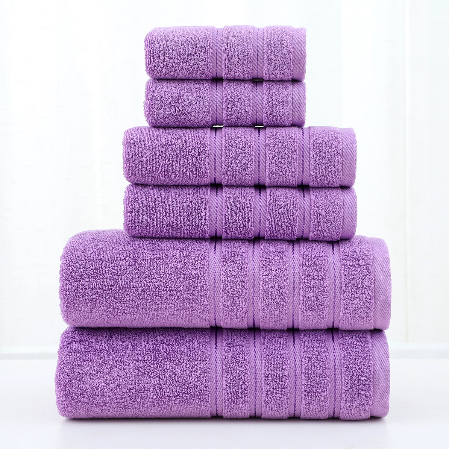 Cotton Bath Towel Set, 3-piece thickened kit — square, hand towel, bath towel (multiple colors)