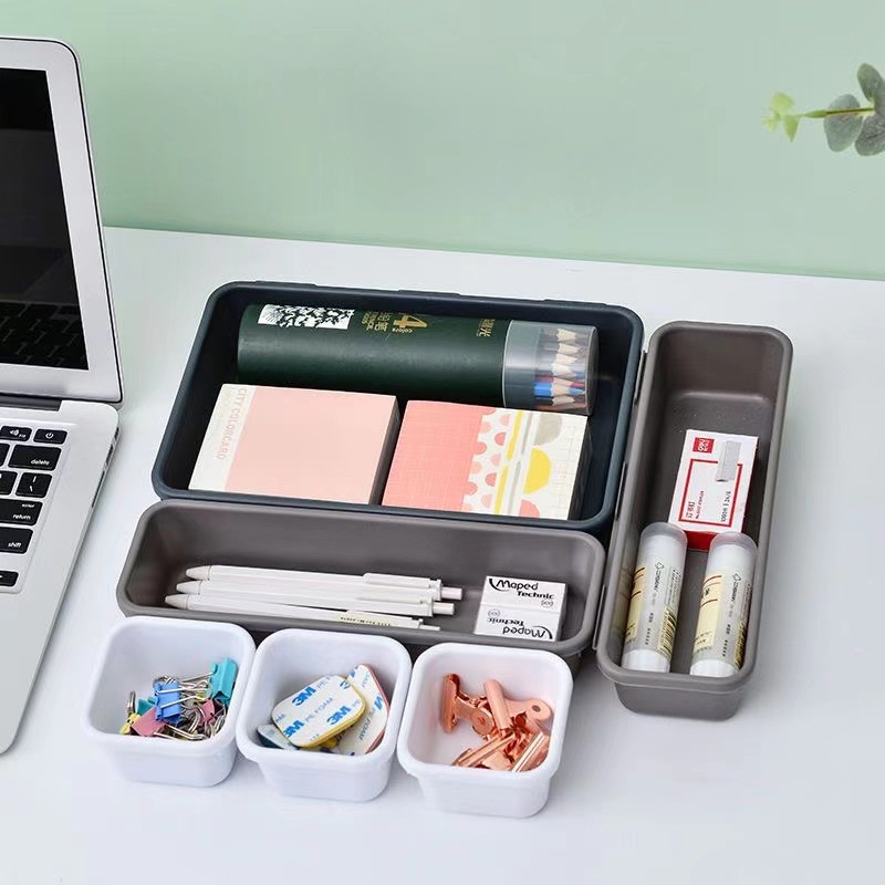 Caja de almacenamiento de 8 piezas Caja de almacenamiento de plástico de ocho cuadrículas de estilo japonés para el hogar