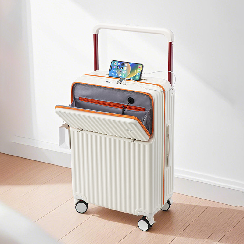 [Strictly Selected Factory] 2025 Wide Trolley Front Opening Luggage Suitcase Women 20inch Front Opening Universal Wheel Trolley