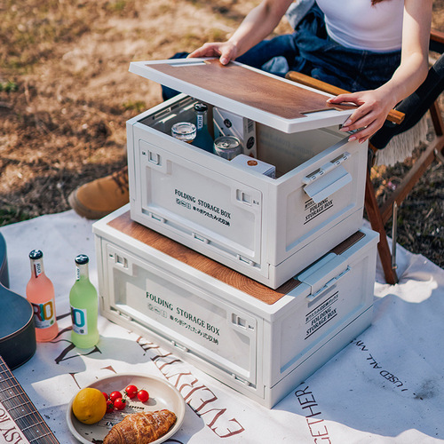 Outdoor storage box side-opening foldable storage box car trunk home camping box vehicle storage organizer box