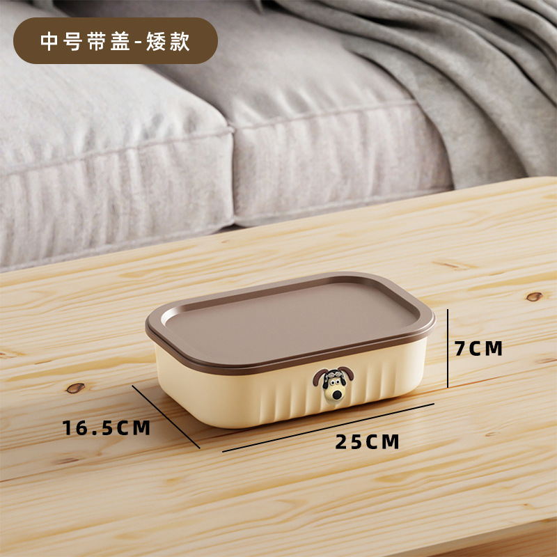 包邮桌面带盖收纳盒整理客厅零食玩具篮厨房长方形储物箱杂物筐|undefined