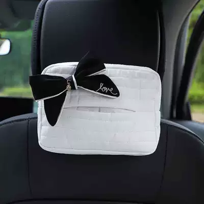 Cartoon car tissue box: Car tissue box/set - striped-tissue-box-sticker-with-diamond-black-bow