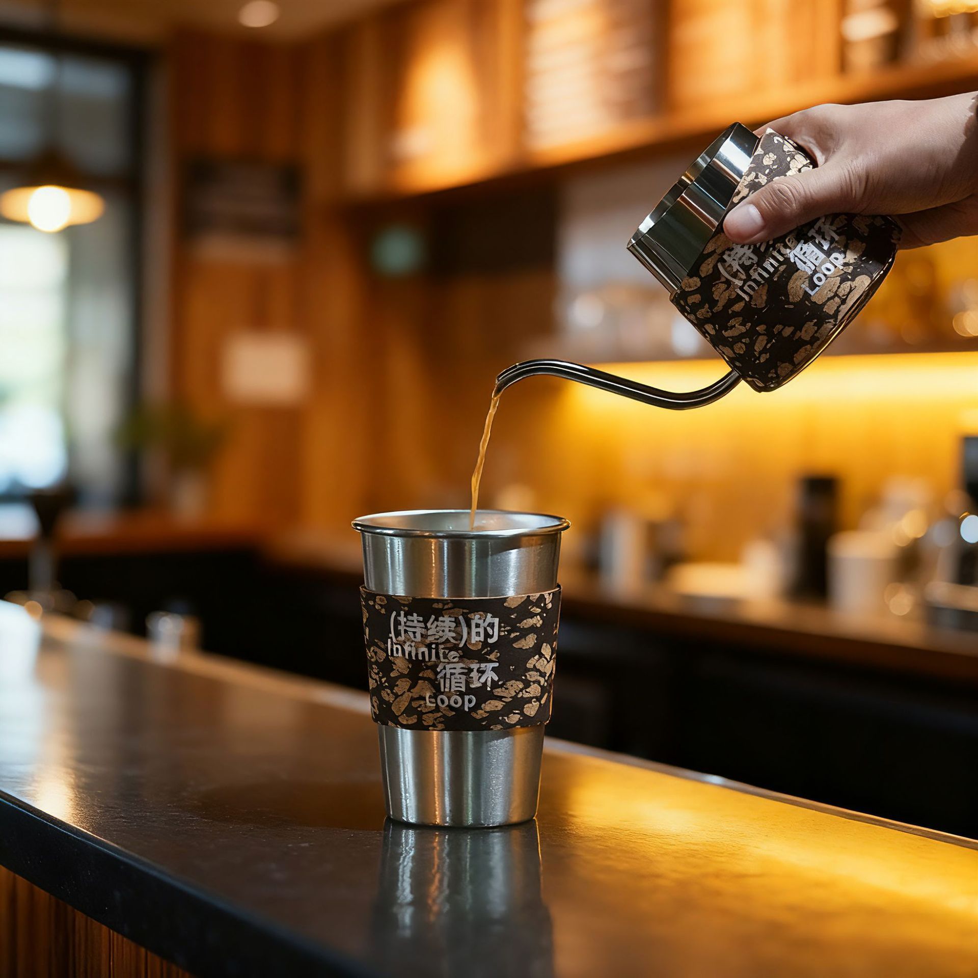 Conjunto de café de lavado a mano portátil agitado molinillo de frijoles caja de regalo utensilios de café de usuario doméstico bolsa de corcho de molas de café