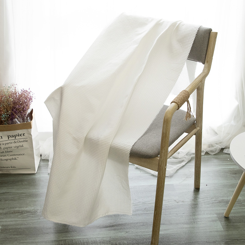 厂家供应T/C中格紧式整理面料 宾馆拖鞋浴袍用涤棉纺织华夫格布料