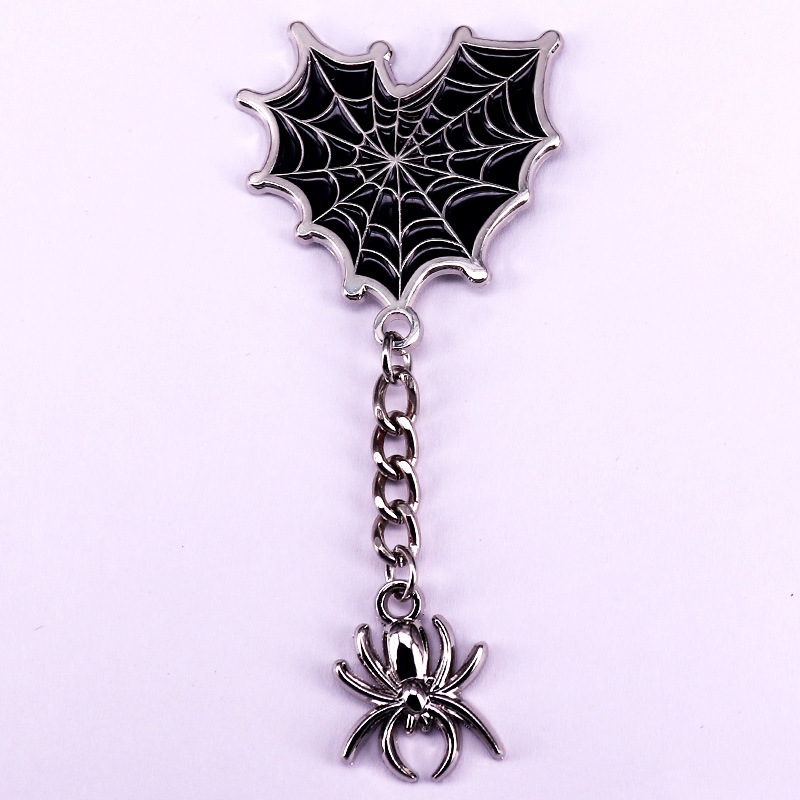 Spider web enamel pin Spider badge Horror Halloween jewelry