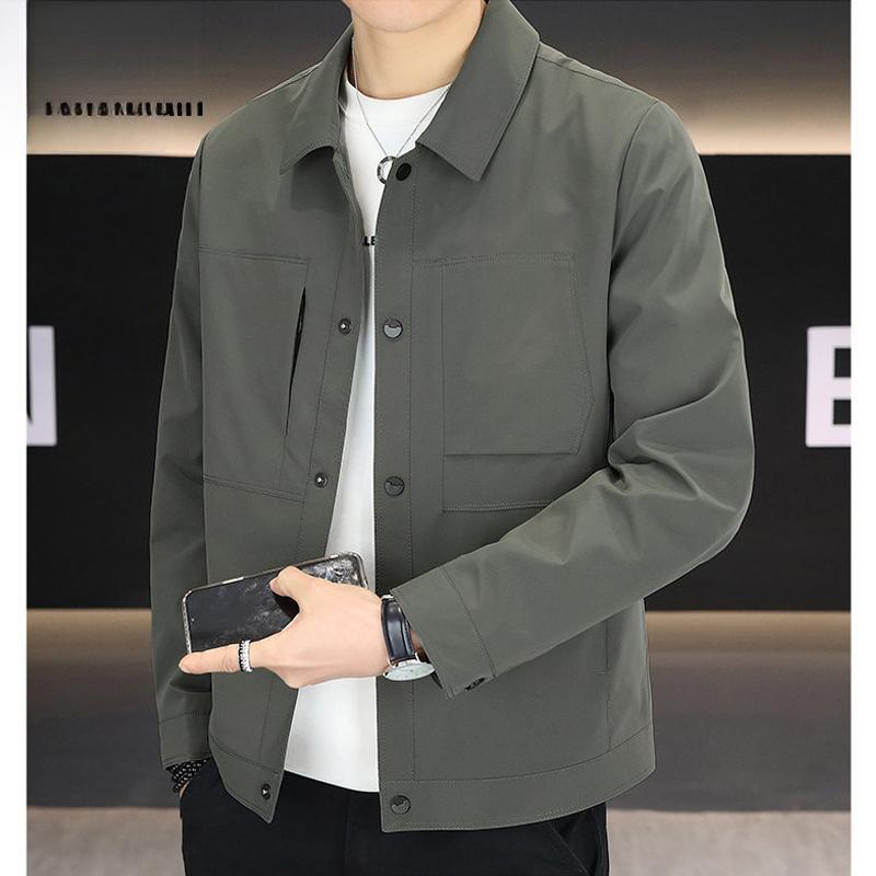 Men's Jacket Spring and Autumn New Slim Trendy Versatile Casual Lapel Coat Solid Color Top Men's Jacket Spring and Autumn New Slim Trendy Versatile Casual Lapel Coat Solid Color Top