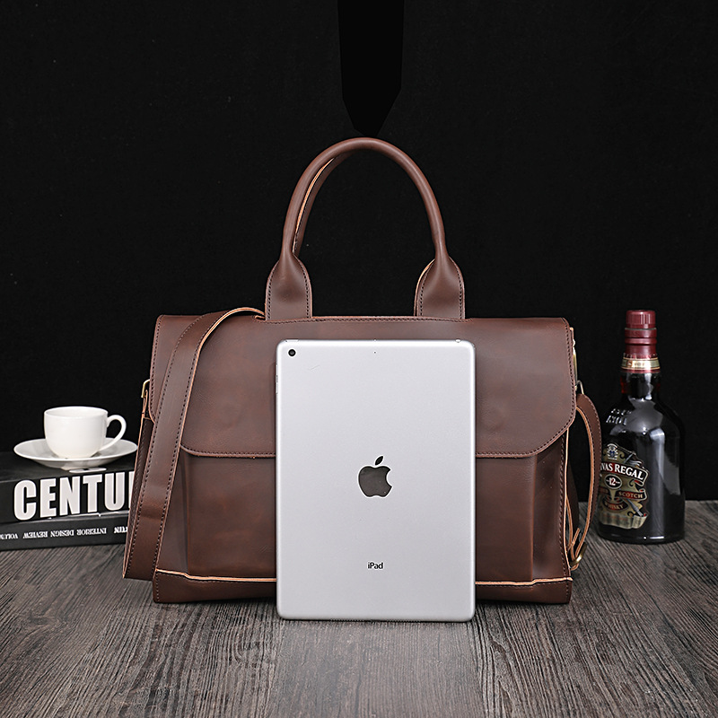 Handbags for Men 2024 New Arrivals Large-capacity Classic Retro Men’s Shoulder Bag High-quality Leather Crossbody Bag Business Computer Briefcase._voghion.com