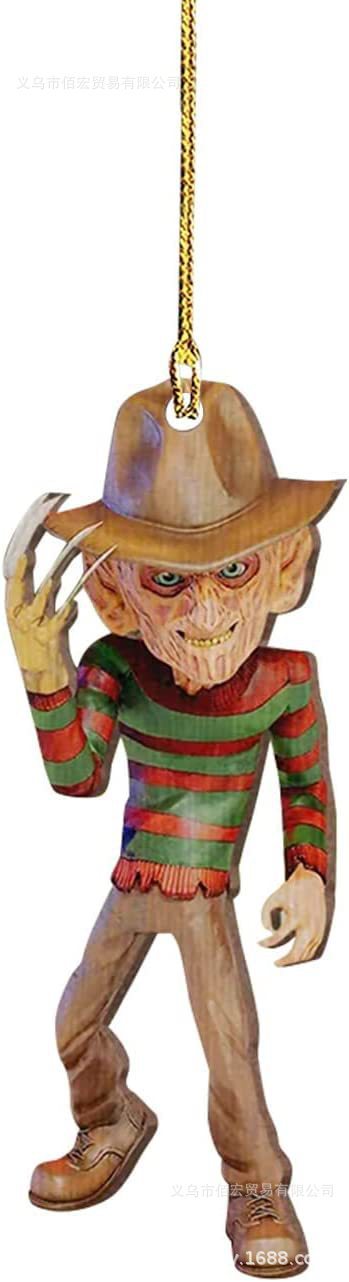 Nuevo árbol de Navidad colgante de terror colgante de automóvil plano decoración personajes de Halloween regalos colgante zombie horror image 6