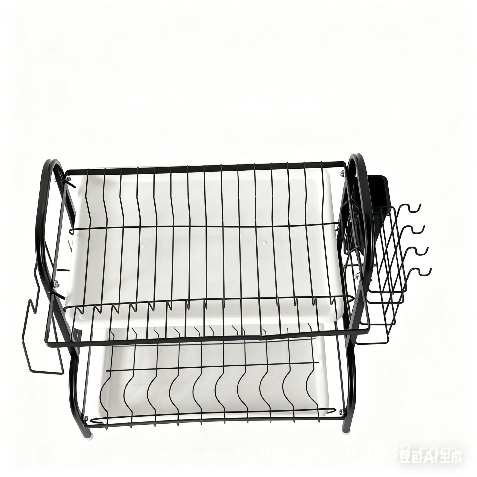Rack de almacenamiento multifuncional de platos con 2 / 3 capas opcionales con soporte de palillos y cuchillos + bandeja de agua para la mesa de cocina