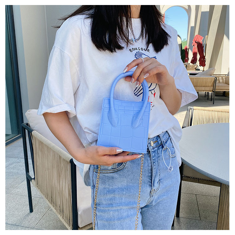 2025 Cross-border new popular smiling face bag, small square bag, fashionable and versatile chain hand bag, shoulder and crossbody jelly women's bag undefined