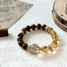 天然黄塔晶金虎眼黄水晶招财手串顺发金发晶高级感手链男女同款