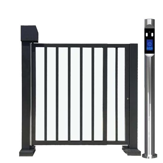 Zinc steel electric small door community intelligent automatic pedestrian access door swipe card face recognition fence advertising door