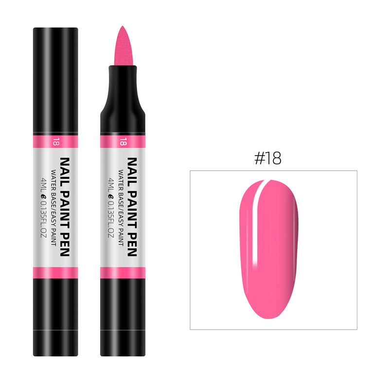 Nuevo producto transfronterizo Lápiz de pintura de esmalte de uñas de 24 colores Lápiz de pintura 3D Lápiz de pintura de uñas de punto a base de agua Lápiz de esmalte de uñas inodoro