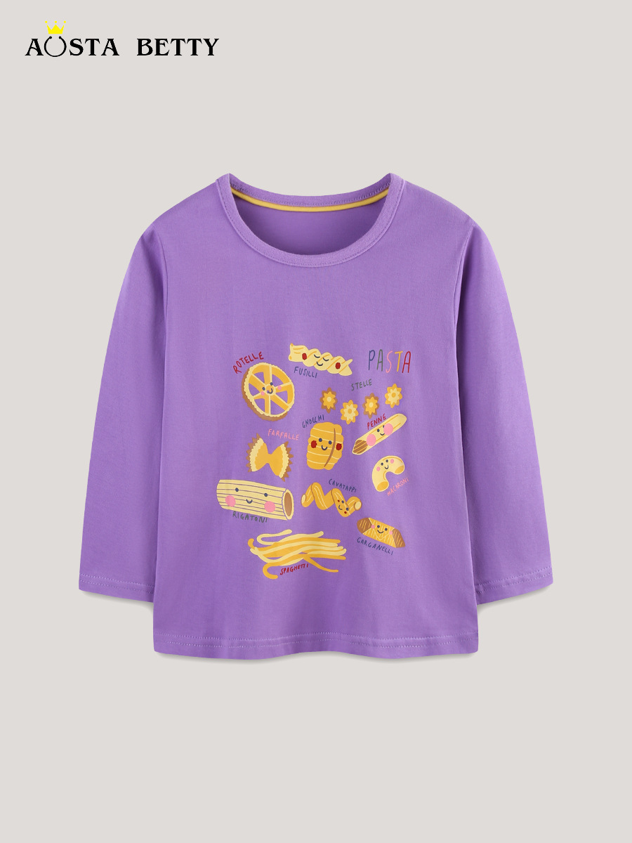 Camiseta de manga larga para niñas, diseño de dibujos animados de otoño, cuello redondo, tejido de algodón, jersey para bebé, suministro transfronterizo. image 3