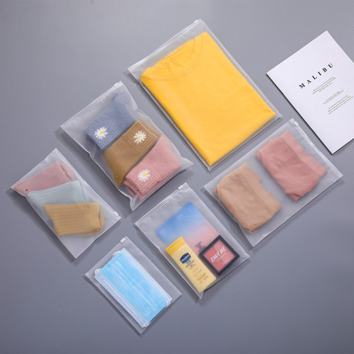 pe ziplock packaging bag transparent frosted zipper bag clothes socks pe plastic storage packaging bag wholesale