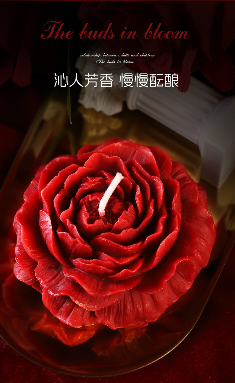 Low-Temperature Massage Candle in Rose Flower Design for Couples Foreplay and Atmosphere — detail image 7