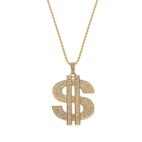 European and American popular hip-hop jewelry HIPHOP dollar bill pendant necklace hip-hop men's necklace pendant