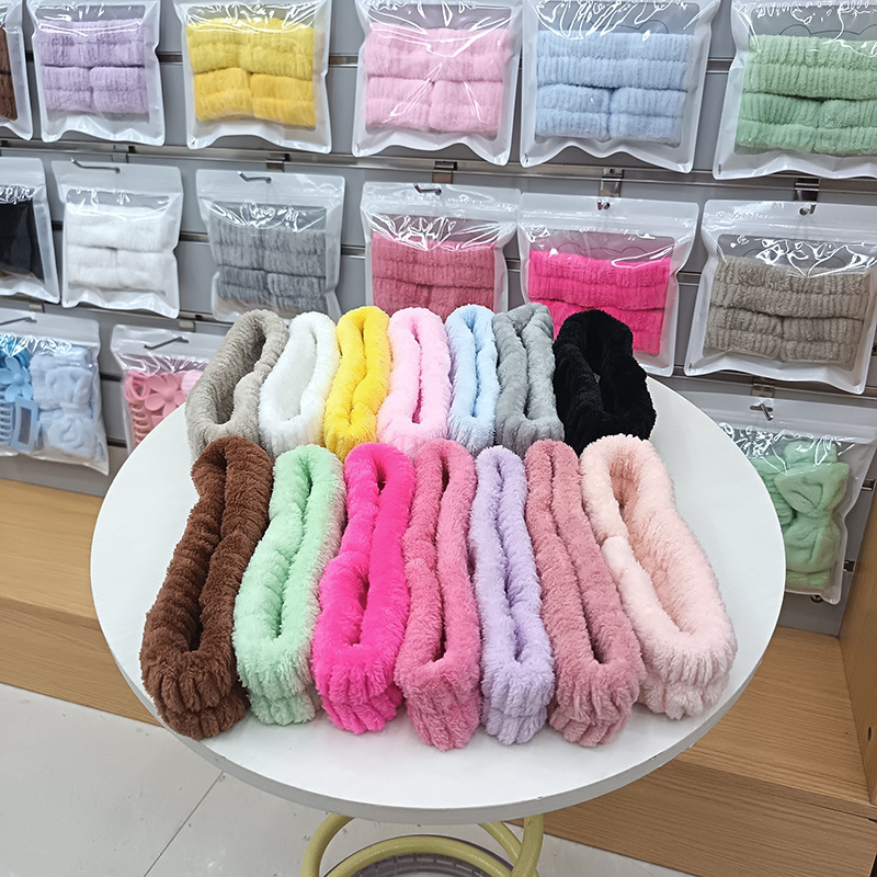洗脸发带三件套洗漱防水防湿袖敷面膜束发带简约头带女用发捆发箍|undefined