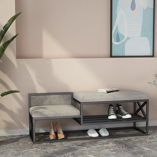Door Changing Shoe Stool Home Nordic Door Wearing Shoe Stool Shoe Cabinet Integrated Light Luxury Seatable Rectangular Simple Shoe Stool
