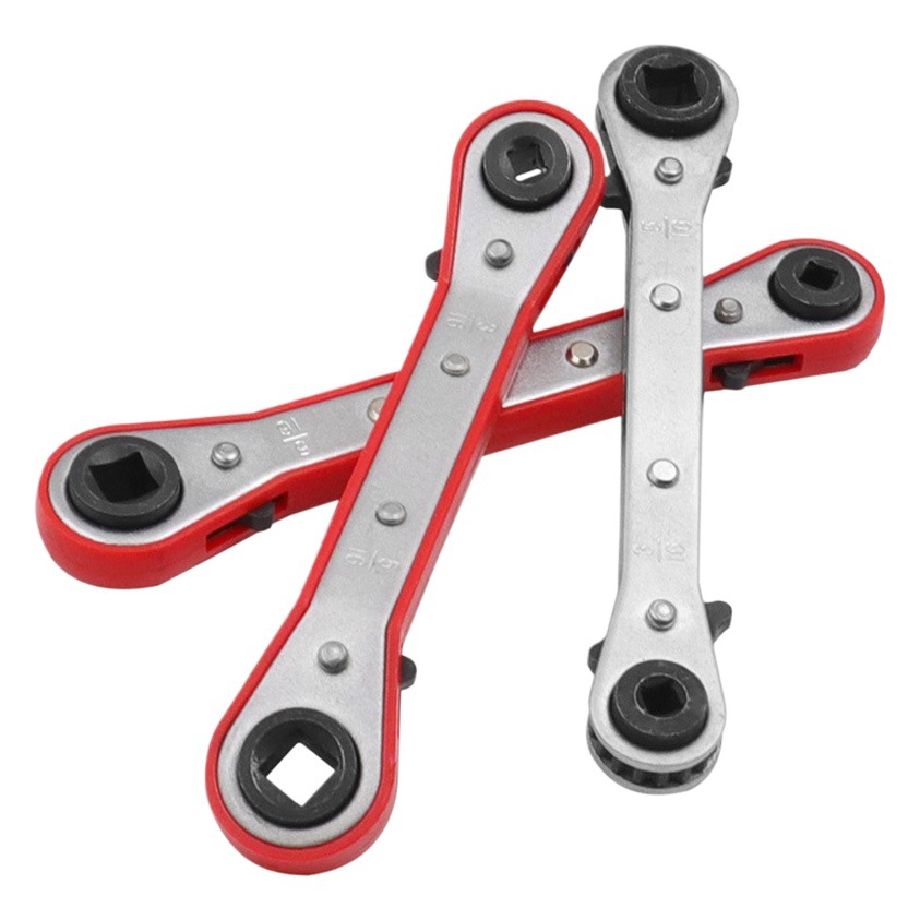 Llave de trinquete cuadrada de doble cabeza válvula de aire acondicionado llave rápida llave de almacenamiento en frío llave de mantenimiento de equipos de refrigeración