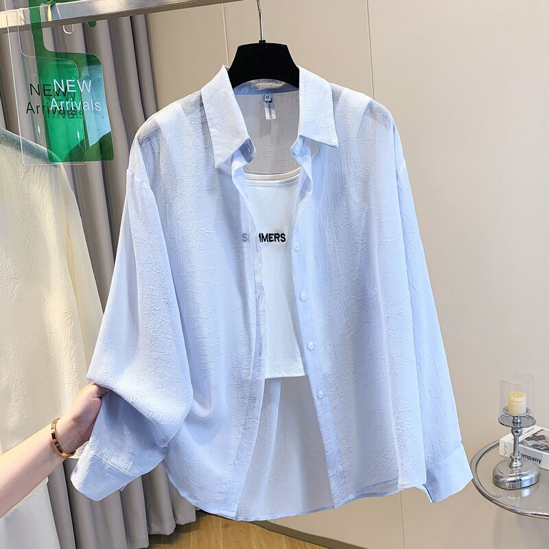 Mint Mambo Ultra-Thin Sun-Protective Shirt with Drapey Feel, Loose-Fitting Shirt for Women, New Summer Korean Style Casual Versatile Jacket