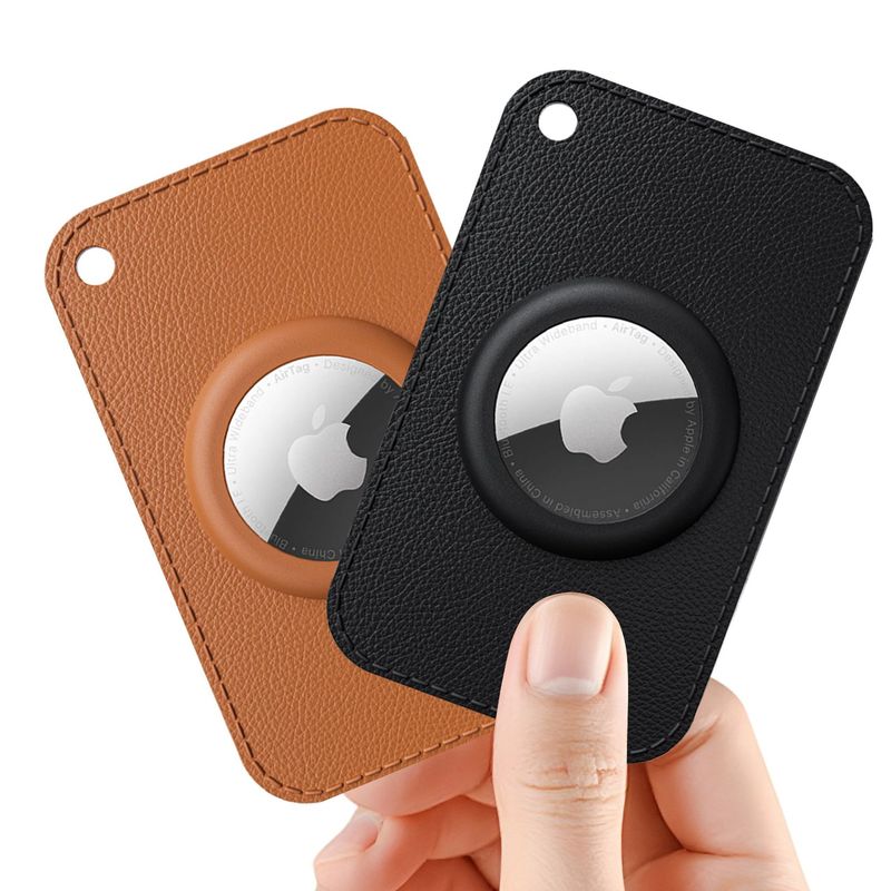 Apple Airtag カード保護カバー、Apple 紛失防止デバイス、レザーカードバッグ、ソフトプラスチック超薄型カード保護カバーに適しています。|undefined