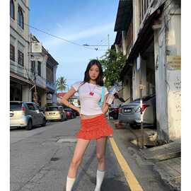 复古时尚小碎花半身裙女新款紧身内搭显瘦性感辣妹小众包臀短裙子