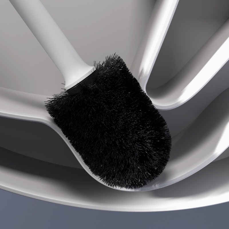 Nuevo cepillo de inodoro cilíndrico de plantación de lana transfronterizo con juego de base cepillo de inodoro de plástico para el hogar cepillo de limpieza de lana de nailon