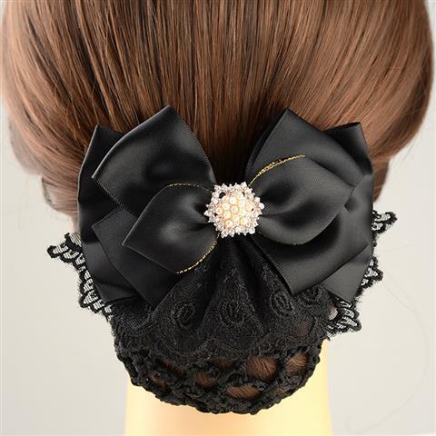 Professional Headwear Accessory Korean Hairstyle Elegant Nurse Bank Hotel Female Staff Work Braid Net Hat Hair Clip