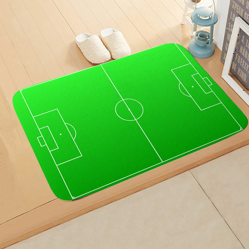 Alfombrilla de franela para campo de fútbol transfronterizo Alfombrilla absorbente para puerta de baño Alfombrilla antideslizante para puerta de entrada